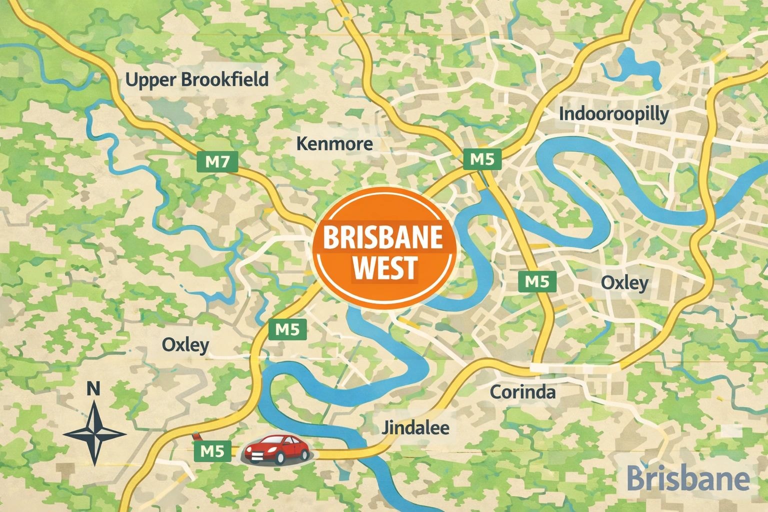 Brisbane West service area map